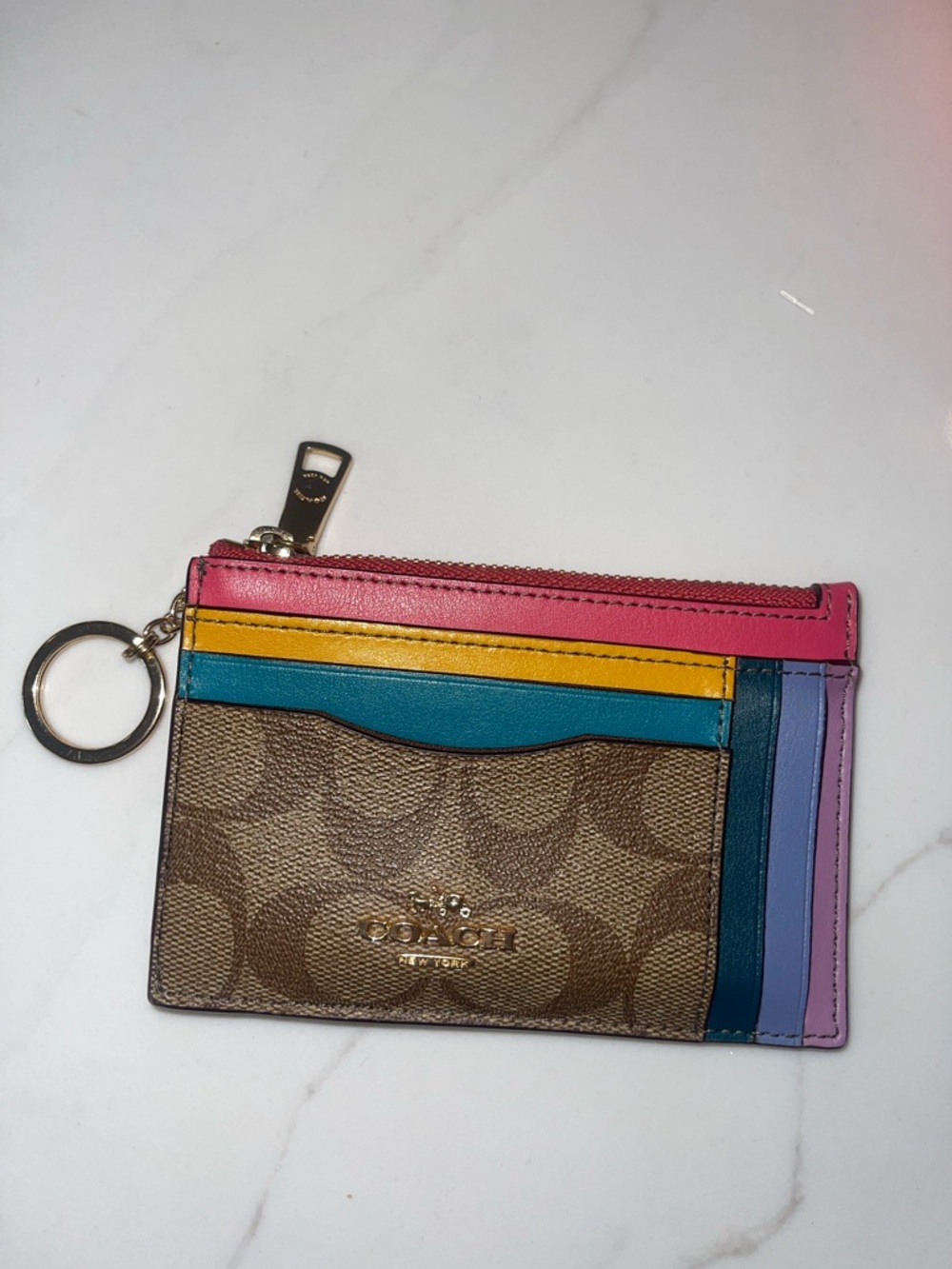 Coach Xl Mini Skinny Rainbow ID Card vintage Wallet